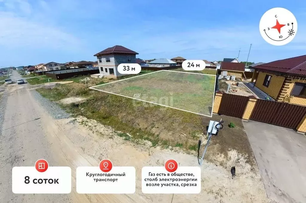 Участок в Тюменская область, Тюменский муниципальный округ, с. ... - Фото 1