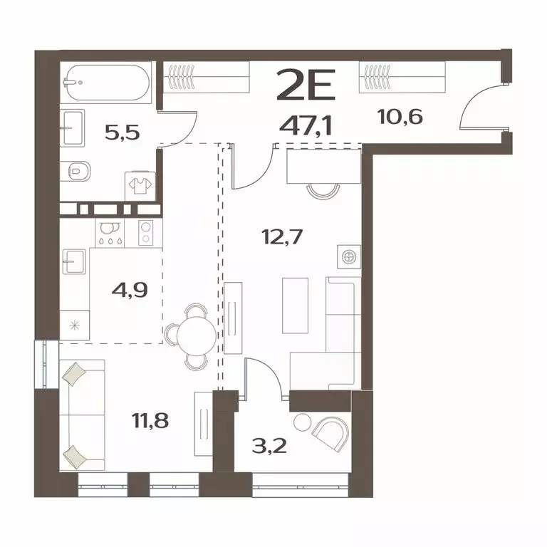 1-комнатная квартира: Владивосток, улица Коммунаров, 15к1 (45.9 м) - Фото 1