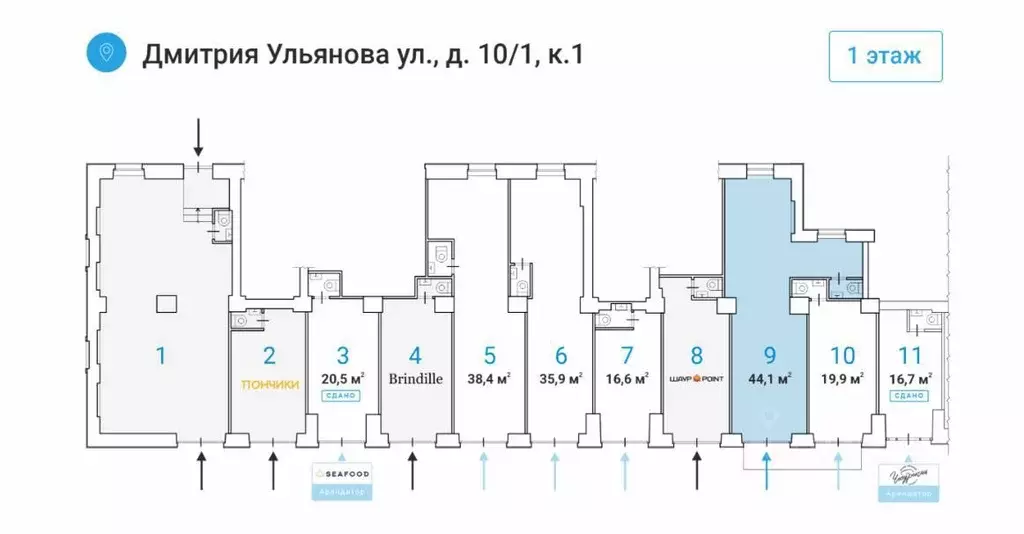 Помещение свободного назначения в Москва ул. Дмитрия Ульянова, 10/1К1 ... - Фото 1
