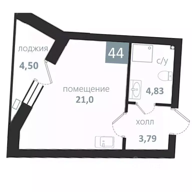 1-к кв. Калининградская область, Балтийск  (34.12 м) - Фото 0