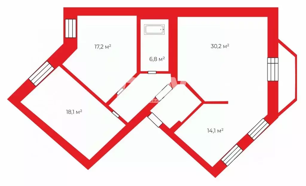 3-к кв. Челябинская область, Челябинск ул. Работниц, 72 (98.3 м) - Фото 2