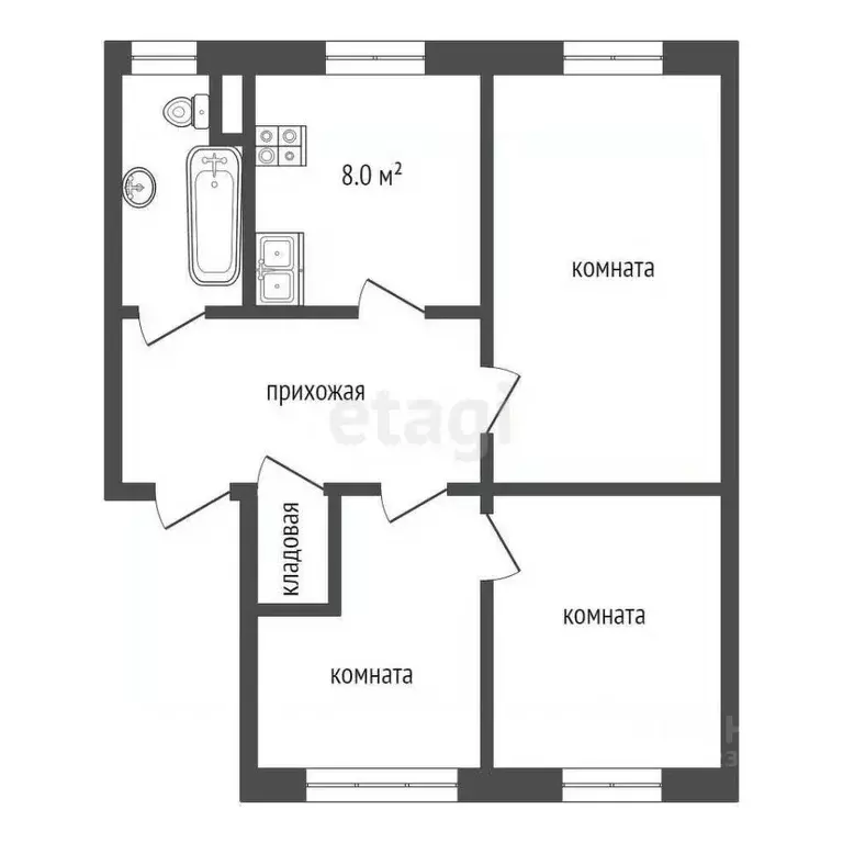 3-к кв. Нижегородская область, Навашино ул. Ленина, 17 (50.2 м) - Фото 0