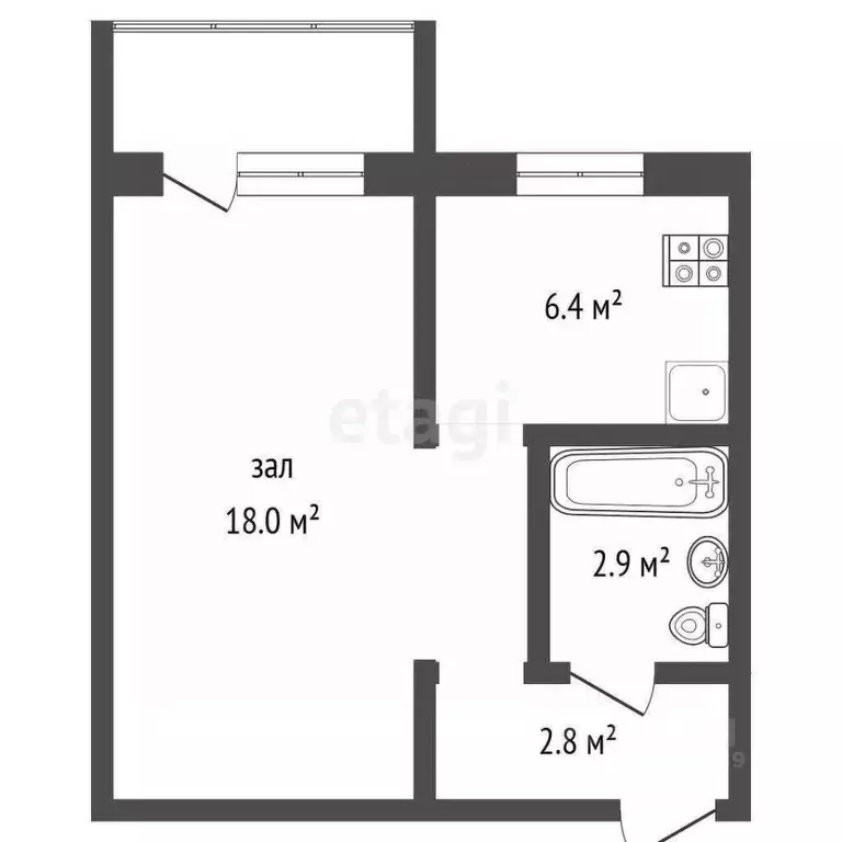 1-к кв. Башкортостан, Стерлитамак Шахтау мкр, ул. Карла Либкнехта, 2 ... - Фото 1