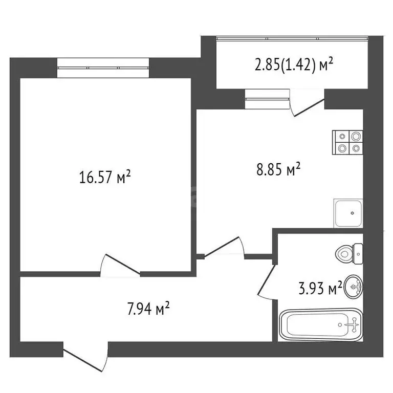1-комнатная квартира: Стерлитамак, проспект Октября, 93 (37.2 м) - Фото 1