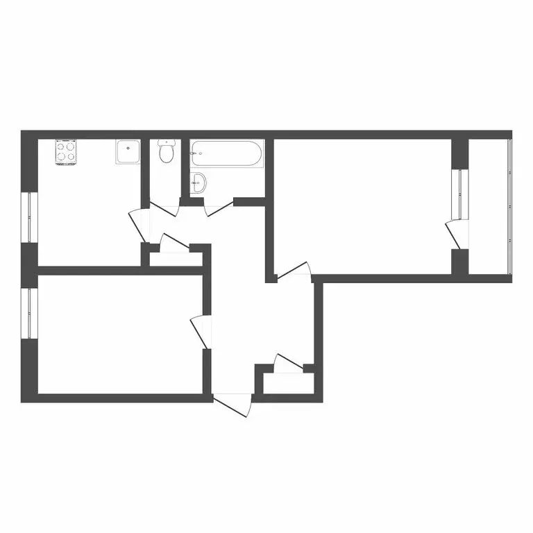 2-комнатная квартира: Тюмень, Первомайская улица, 25 (61 м) - Фото 0