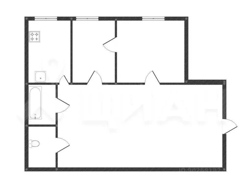 3-к кв. Кемеровская область, Прокопьевск ул. Шишкина, 17 (41.8 м) - Фото 2
