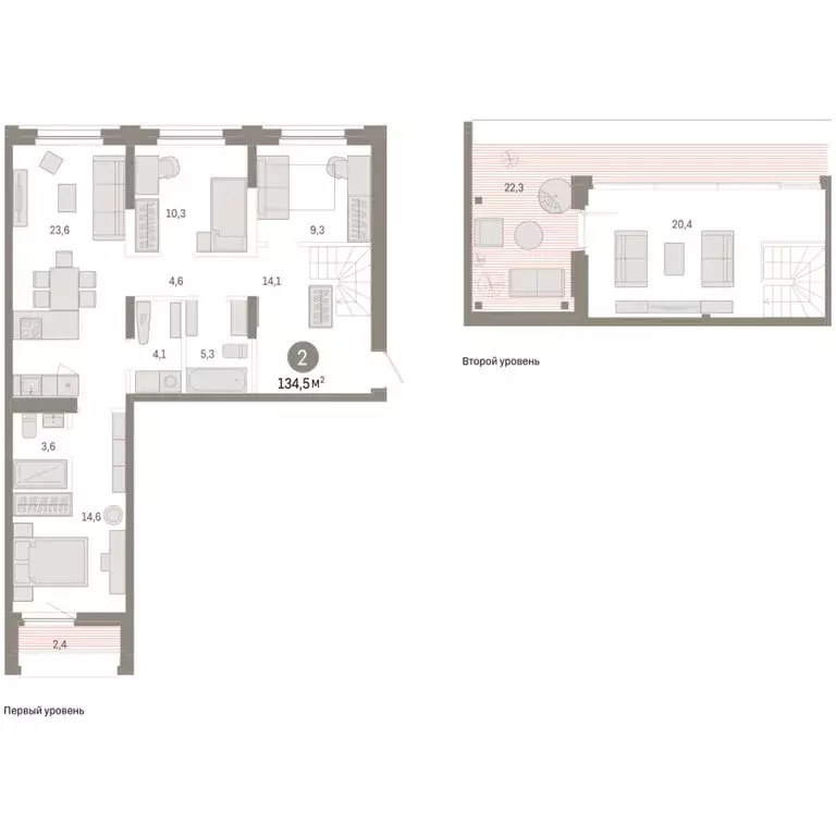 2-комнатная квартира: Тюмень, Мысовская улица, 26к2 (134.65 м) - Фото 1