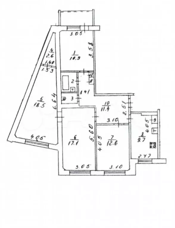 4-к. квартира, 87,6 м, 5/9 эт. - Фото 0