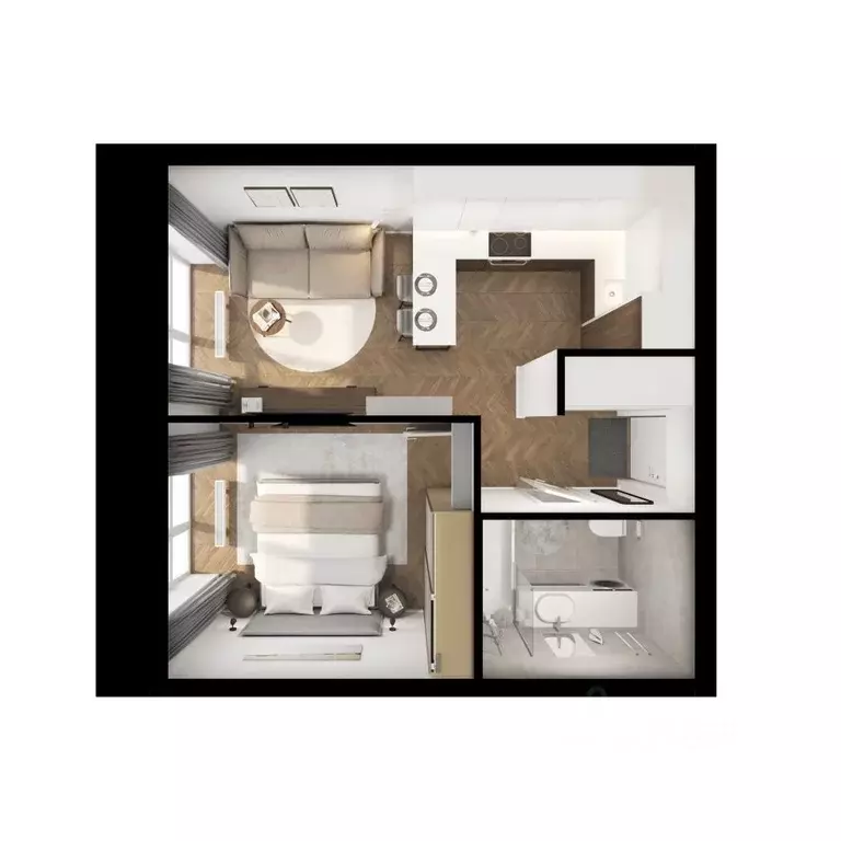 1-к кв. Татарстан, Казань Сиберово жилой комплекс, 2 (33.6 м) - Фото 2