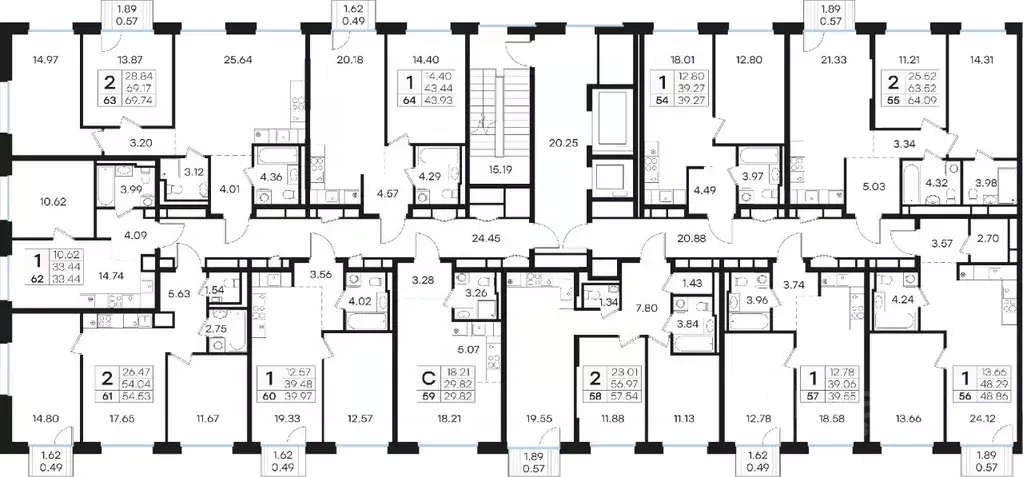 2-к кв. Нижегородская область, Нижний Новгород Глоракс Премиум Гребной ... - Фото 1
