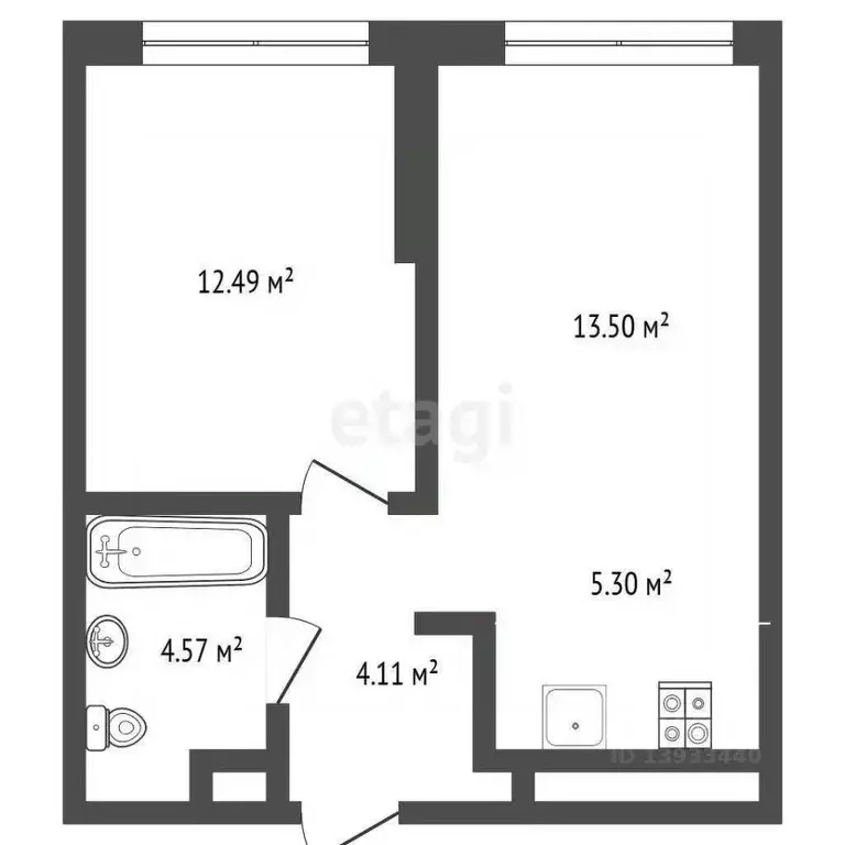 1-к кв. Тюменская область, Тюмень Полевая ул., 108 (40.0 м) - Фото 1