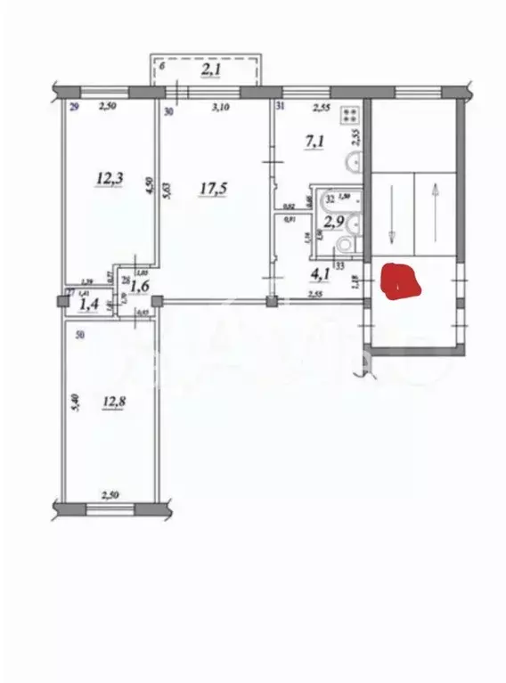 3-к кв. Самарская область, Самара Вольская ул., 19 (59.2 м) - Фото 2