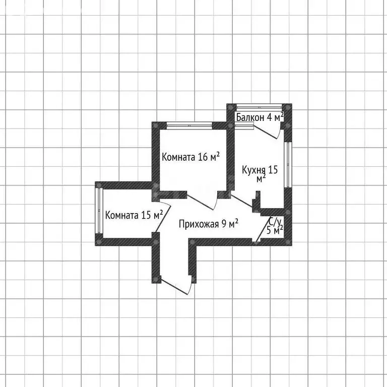 2-комнатная квартира: Майкоп, улица Ленина, 29 (64 м) - Фото 1