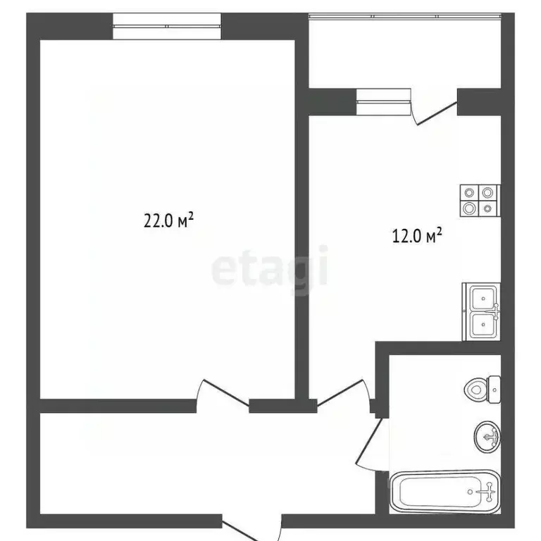 1-к кв. Самарская область, Самара Физкультурная ул., 103А (44.0 м) - Фото 2