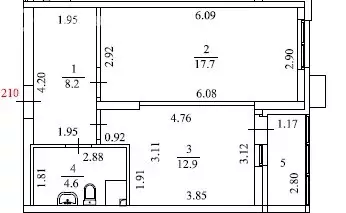 1-комнатная квартира: Екатеринбург, улица Викулова, 24 (43.4 м) - Фото 1