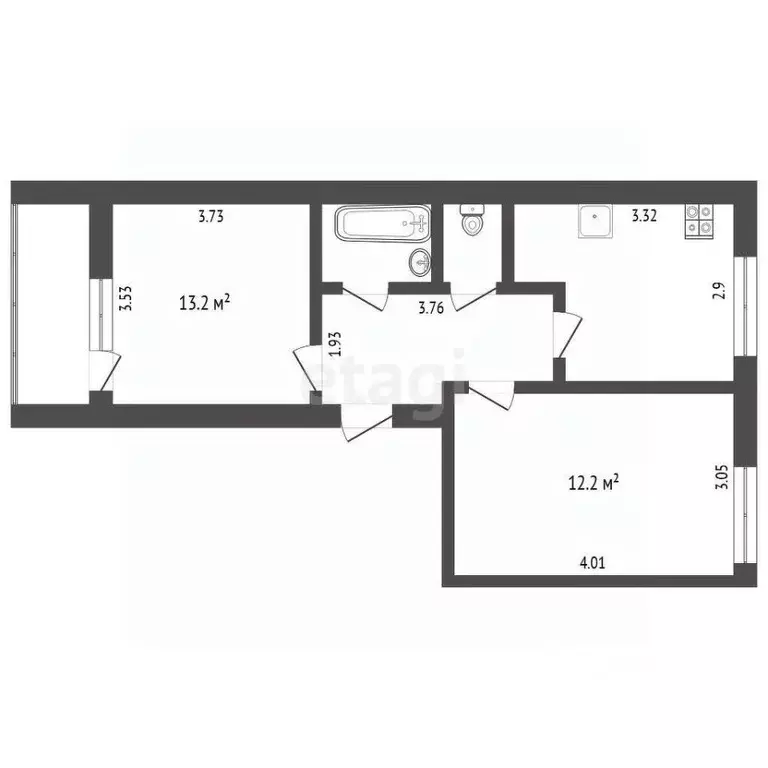 2-к кв. Тамбовская область, Тамбов ул. Чичерина, 62 (59.4 м) - Фото 1