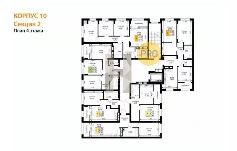 1-к кв. Калининградская область, Гурьевск Включи жилой комплекс (47.93 ... - Фото 2
