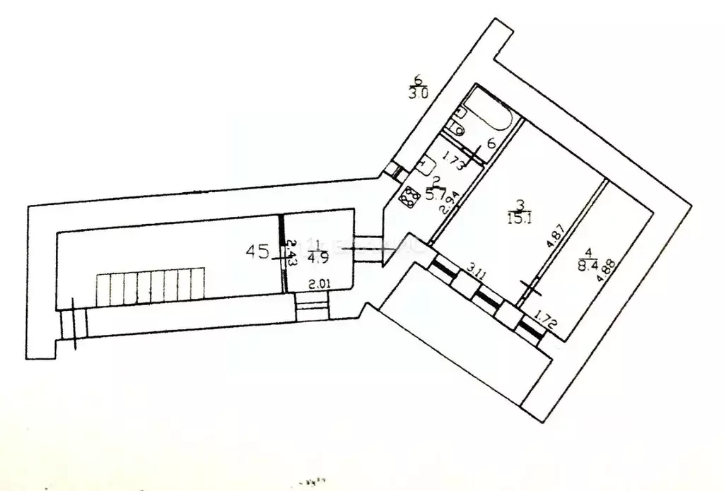 2-к кв. Санкт-Петербург Кронверкская ул., 14 (37.1 м) - Фото 1