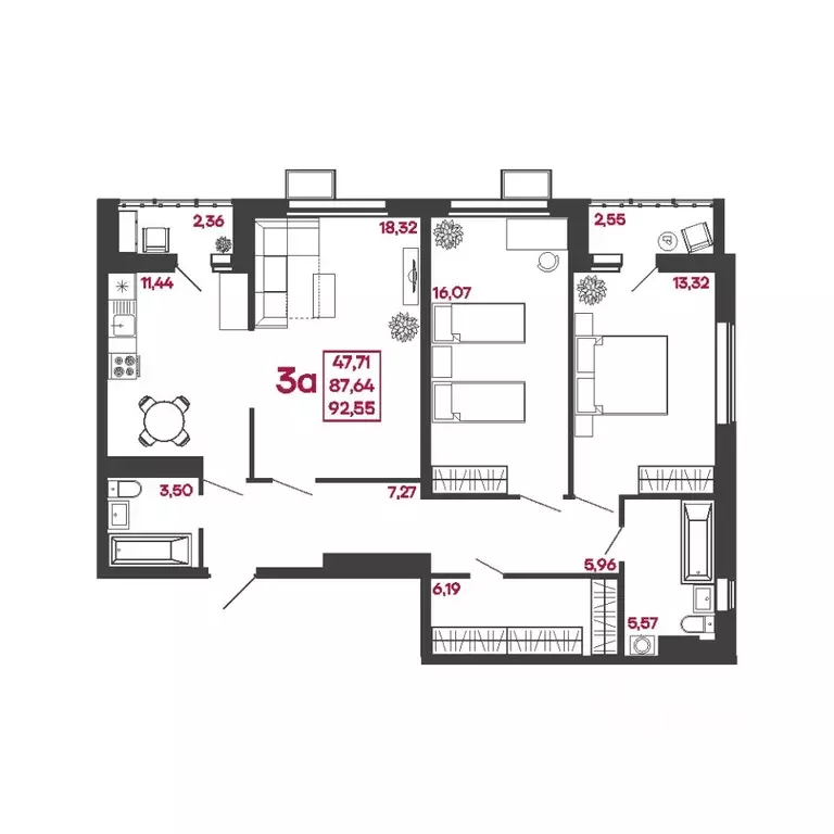 3-к кв. Пензенская область, Пенза ул. Измайлова, 41Б (92.55 м) - Фото 1