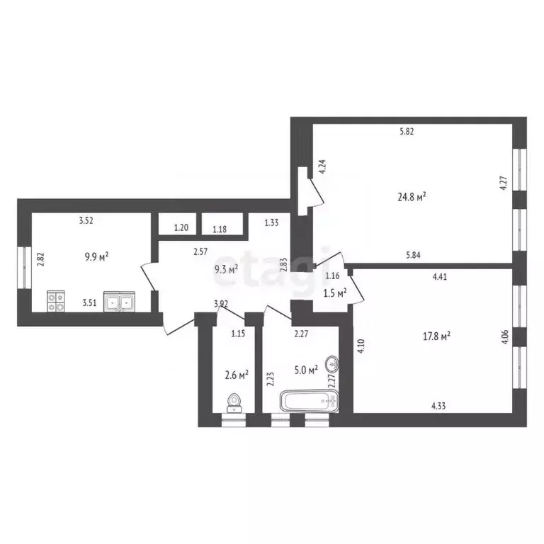 2-к кв. Тамбовская область, Тамбов Тамбов-6 тер., 2/2 (73.1 м) - Фото 1
