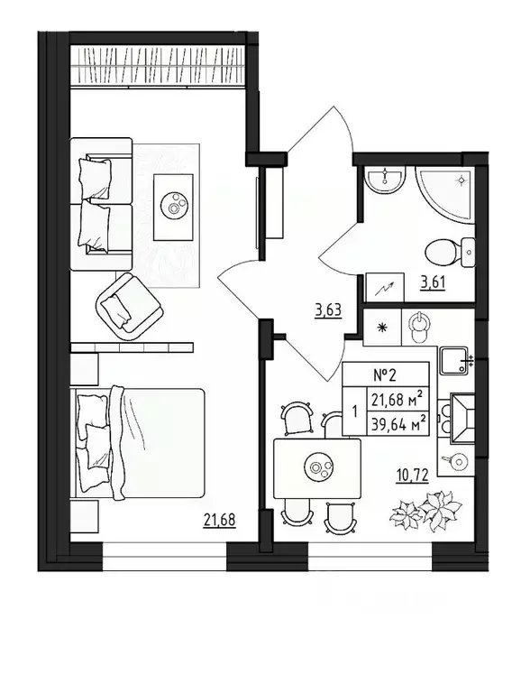 1-к кв. Ленинградская область, Гатчинский муниципальный округ, д. ... - Фото 0