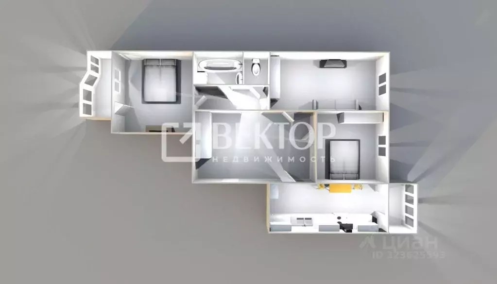 3-к кв. Костромская область, Кострома Паново мкр, 25 (64.5 м) - Фото 2