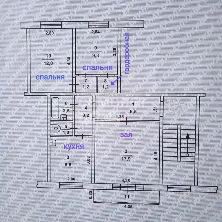 3-к кв. Челябинская область, Миасс ул. 8 Марта, 126 (63.2 м) - Фото 2