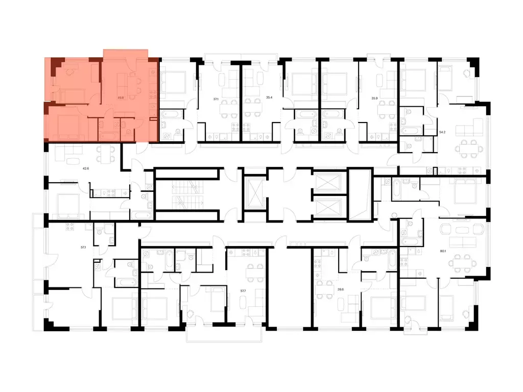 2-к квартира, 49.8 м - Фото 1
