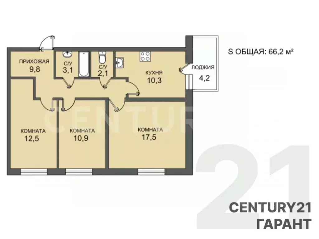 3-к кв. Ленинградская область, Ломоносовский район, Виллозское ... - Фото 2