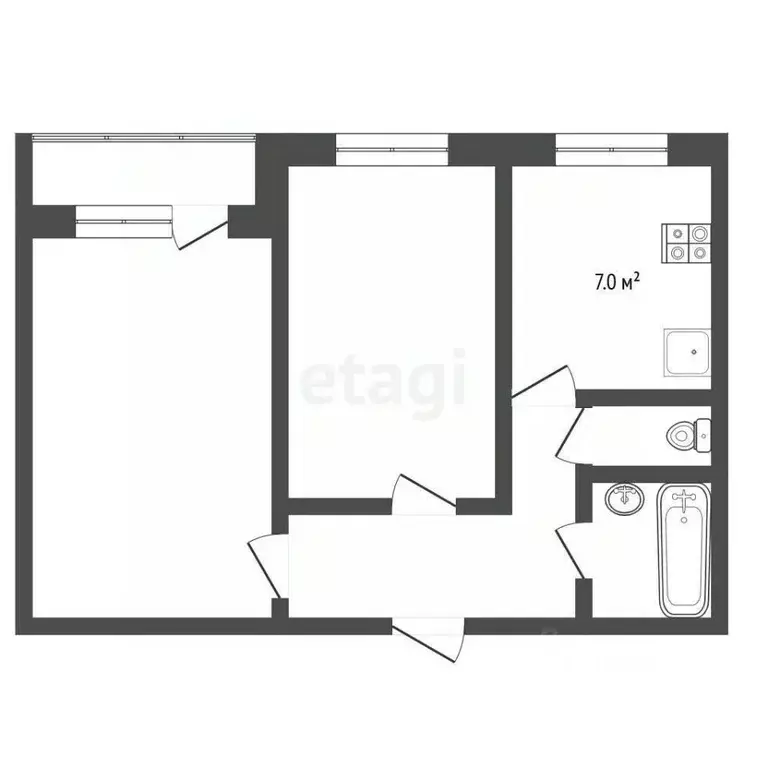 2-к кв. Ярославская область, Ярославль проезд Доброхотова, 14 (43.3 м) - Фото 2