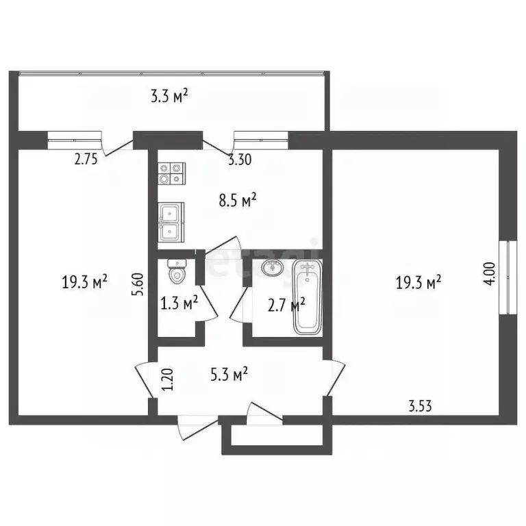 2-к кв. Крым, Феодосия пер. Шаумяна, 1 (53.8 м) - Фото 2