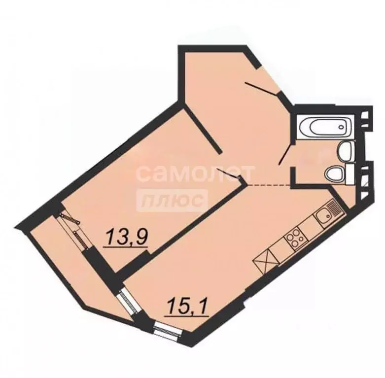 1-к кв. Челябинская область, Челябинск ул. Курчатова, 11 (42.1 м) - Фото 2