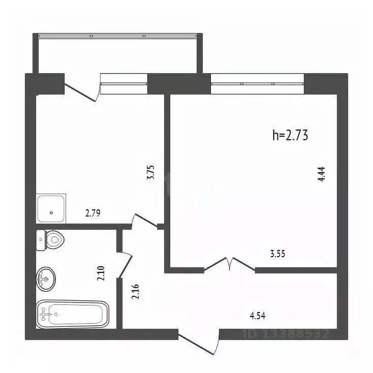 1-к кв. Красноярский край, Красноярск ул. Апрельская, 1 (37.2 м) - Фото 2