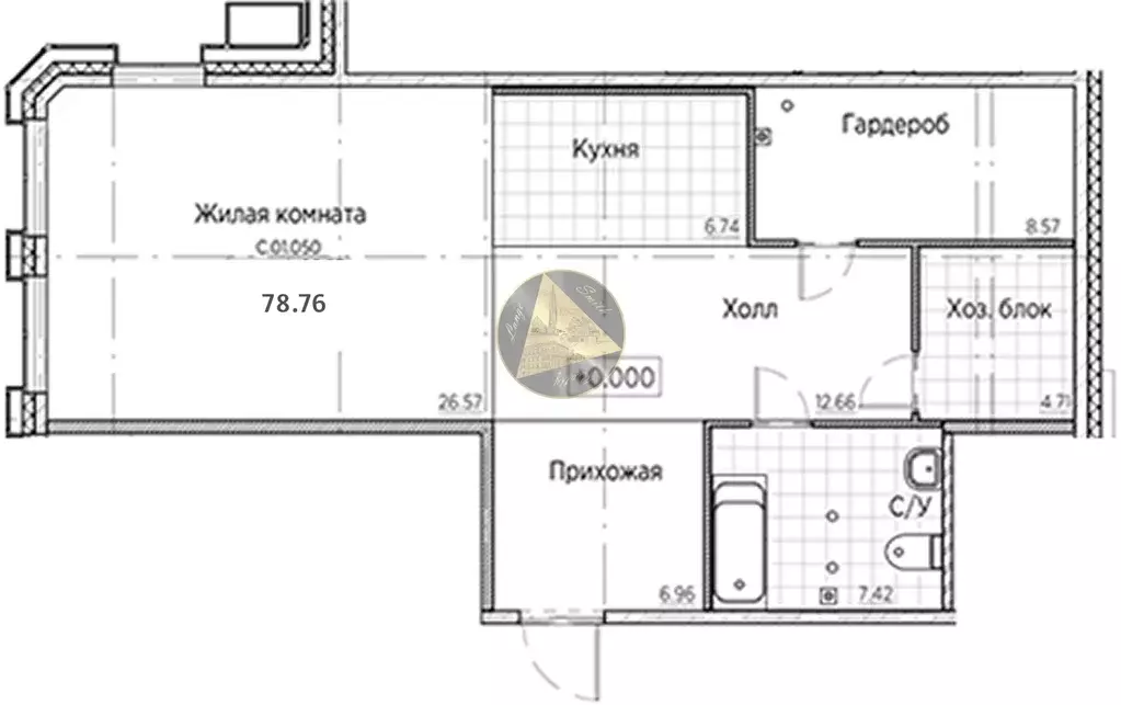 Продаётся квартира-студия, 78.76 м - Фото 1