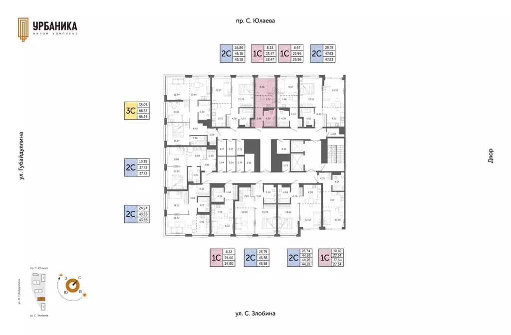 1-к кв. Башкортостан, Уфа Зеленая Роща жилрайон, Урбаника жилой ... - Фото 2
