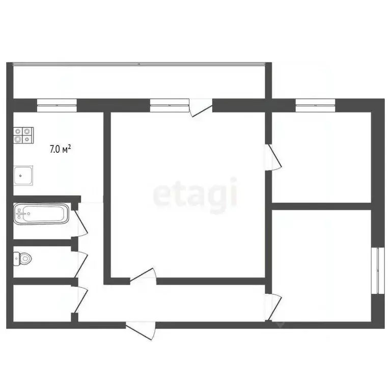 3-к кв. Владимирская область, Муром Карачаровское ш., 32 (52.3 м) - Фото 1