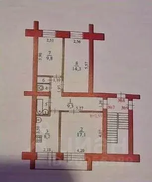 3-к кв. Ивановская область, Юрьевец Заводская ул., 9 (63.7 м) - Фото 2