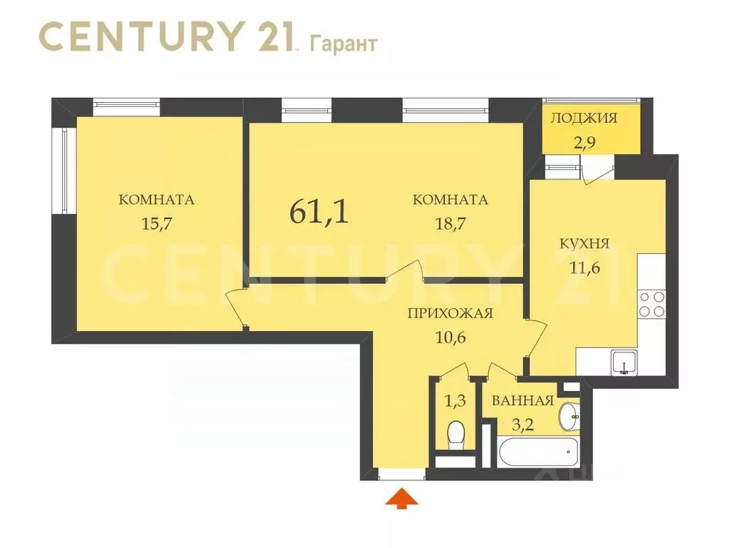 2-к кв. Санкт-Петербург просп. Ветеранов, 169к2 (61.1 м) - Фото 1