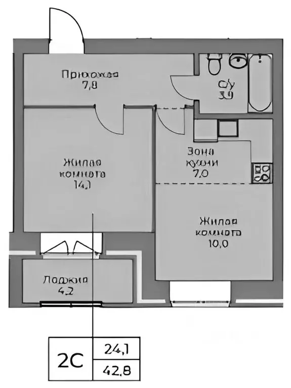 2-к кв. Новосибирская область, Новосибирск Кубовая ул., 113/5 (44.0 м) - Фото 1