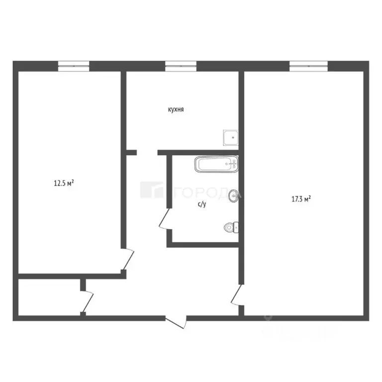 2-к кв. Кемеровская область, Новокузнецк ул. Климасенко, 3/1 (45.0 м) - Фото 2