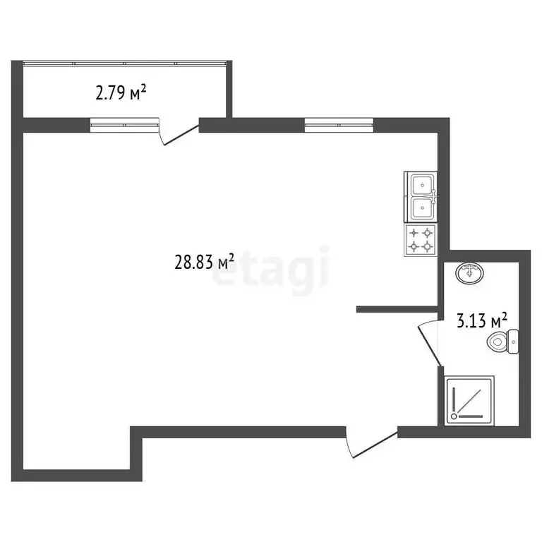 Квартира-студия: Санкт-Петербург, Приморский проспект, 17 (32 м) - Фото 1