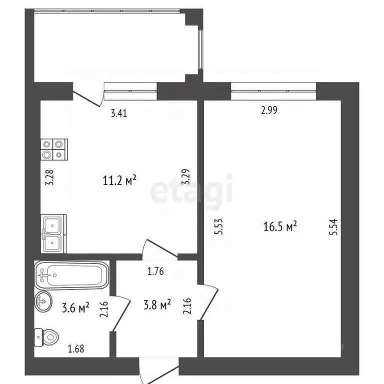 1-к кв. Мордовия, Саранск городской округ, Луховка рп ул. Заводская, 8 ... - Фото 2