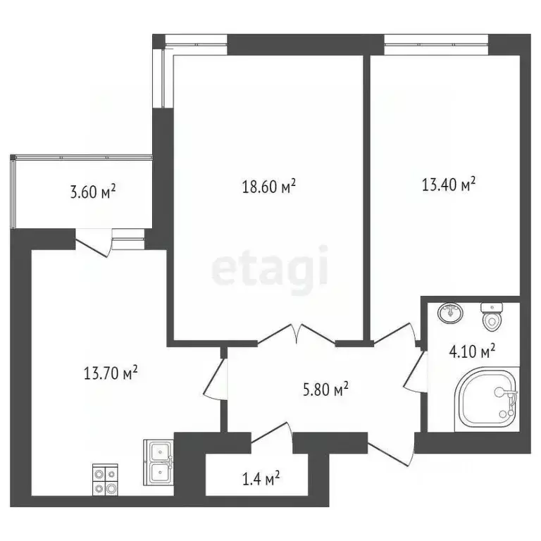 2-к кв. Ростовская область, Ростов-на-Дону ул. Вересаева, 103 (57.0 м) - Фото 0