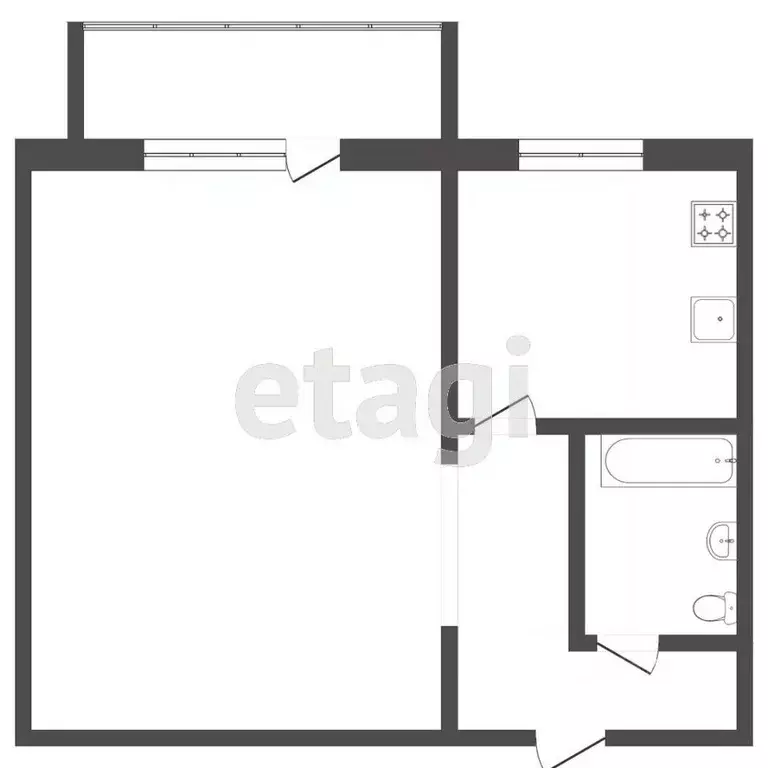 1-к кв. Тюменская область, Тюмень ул. Парфенова, 36 (30.9 м) - Фото 2