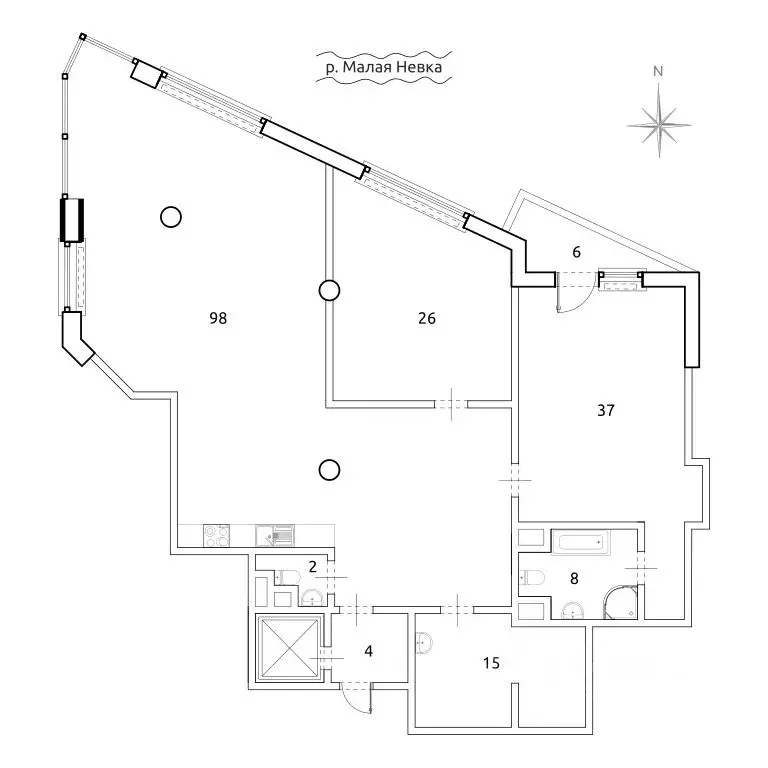 2-к кв. Санкт-Петербург Ждановская ул., 45 (193.0 м) - Фото 1