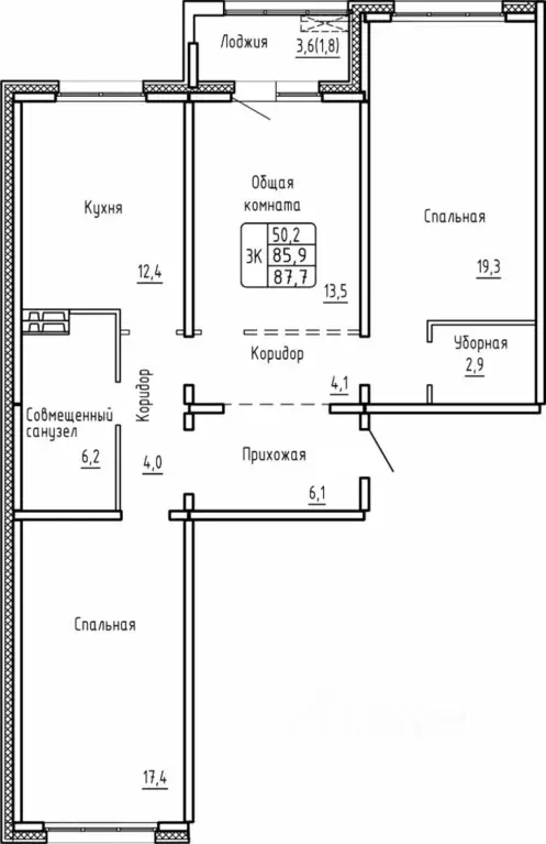 3-к кв. Новосибирская область, Новосибирск Самоцветы жилой комплекс ... - Фото 1