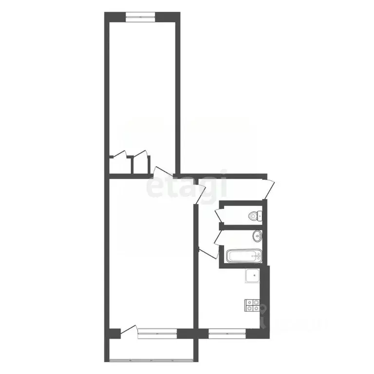 2-к кв. Тульская область, Ефремов ул. Строителей, 51 (41.4 м) - Фото 2