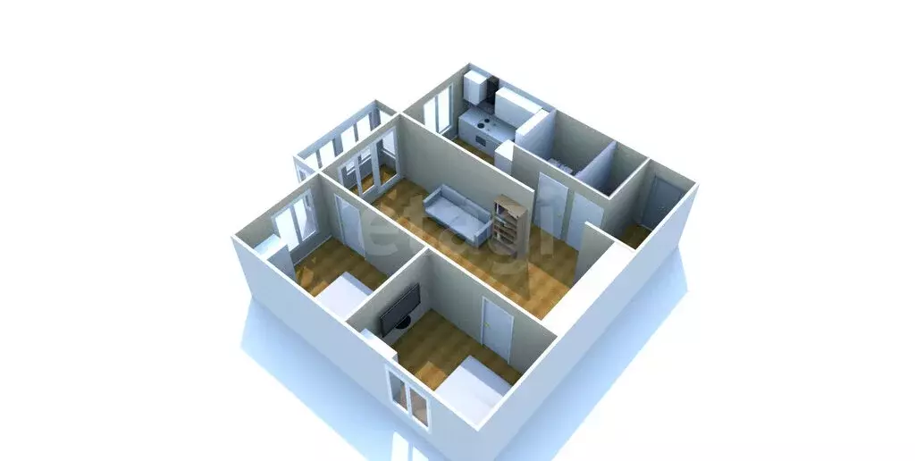 3-комнатная квартира: Южно-Сахалинск, проспект Мира, 367А (47 м) - Фото 1