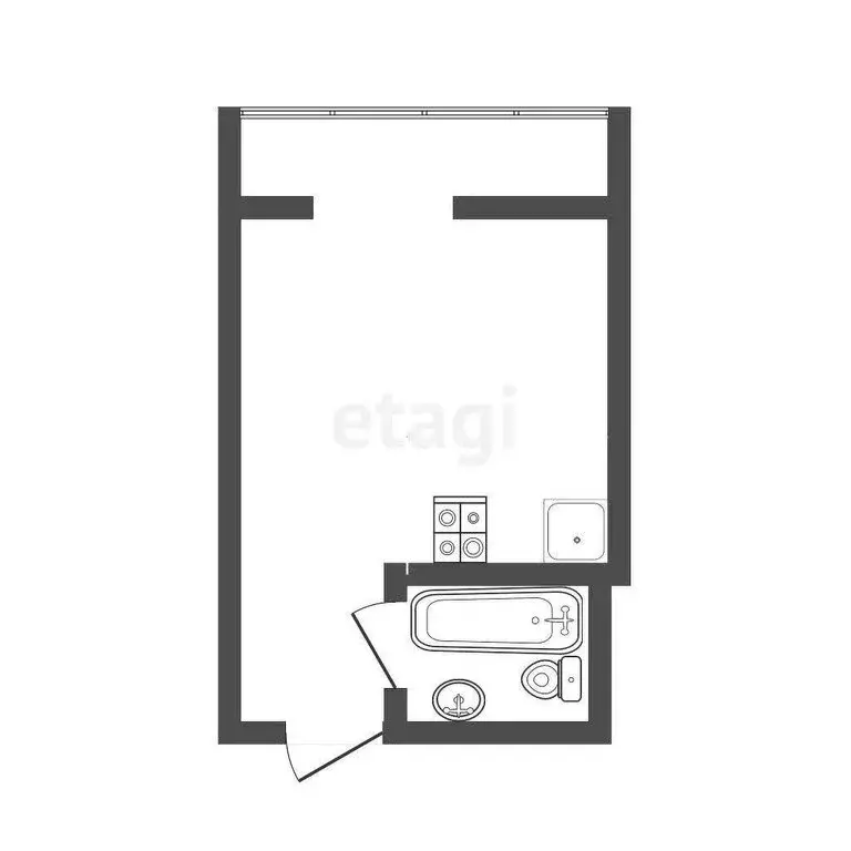 Квартира-студия: Тюмень, улица 30 лет Победы, 77 (16.7 м) - Фото 1