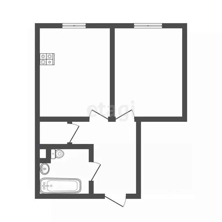 1-к кв. Тульская область, Ефремов Интернациональная ул., 10 (30.0 м) - Фото 1